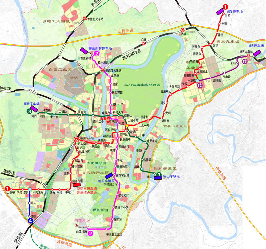 柳州地鐵二號線站點線路圖,柳州軌道交通柳州地鐵2號線規劃圖