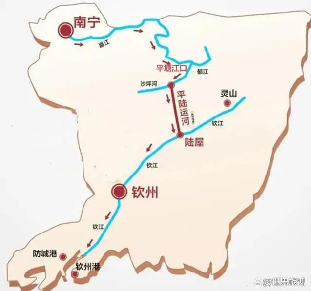 平陸運河路線規劃示意圖